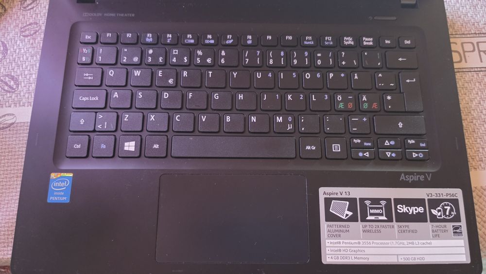 Laptop Acer Aspire V13 (V3-331) – 13.3" / Intel Pentium / 4GB RAM / 500GB HDD – Functional