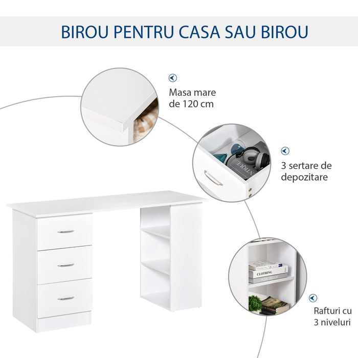 Birou Modern Alb , HOMCOM , x3 bucati disponibile