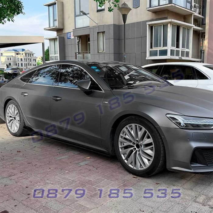 Спортни странични лайсни добавки за прагове за Audi A7 S7 C8 2019+ черен гланц DA828 ауди а7