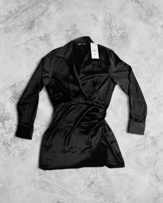 Zara Rochie Neagră Satinată