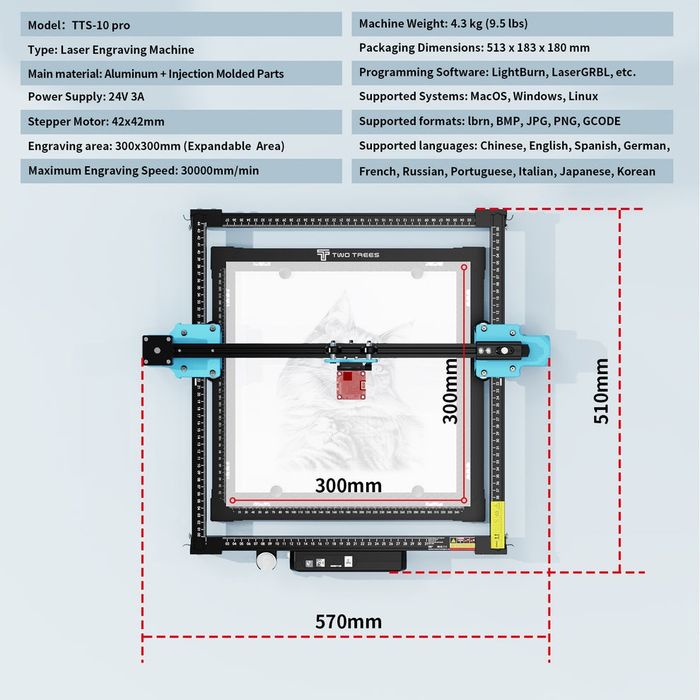 Лазерный станок | Laser stanok  TTS-10 Pro - 80W - янг
