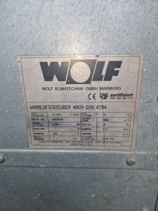 Тепловой генератор воздуха(дизельный)Wolf WS 40