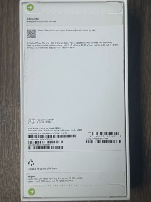 Нов iPhone 16e 128GB Black