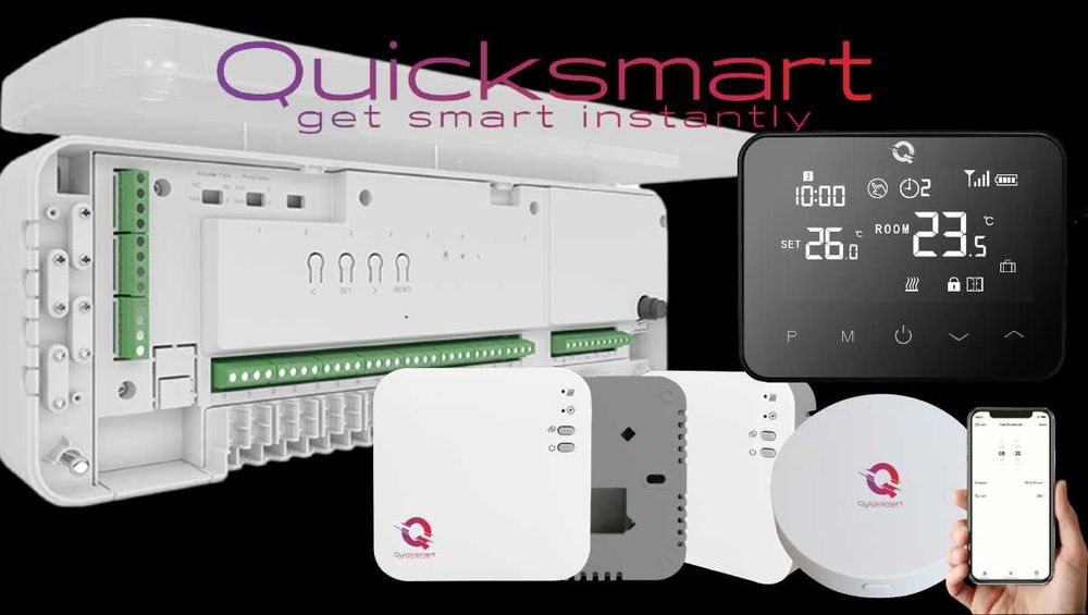 Automatizare Pardoseala, 2x 8 zone, 4 termostat Q30, Wireless, Smart