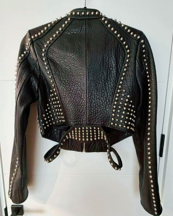 Кожено яке от естествена кожа с капси