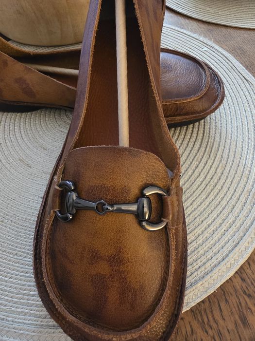 Кожени мокасини ,светлокафяви