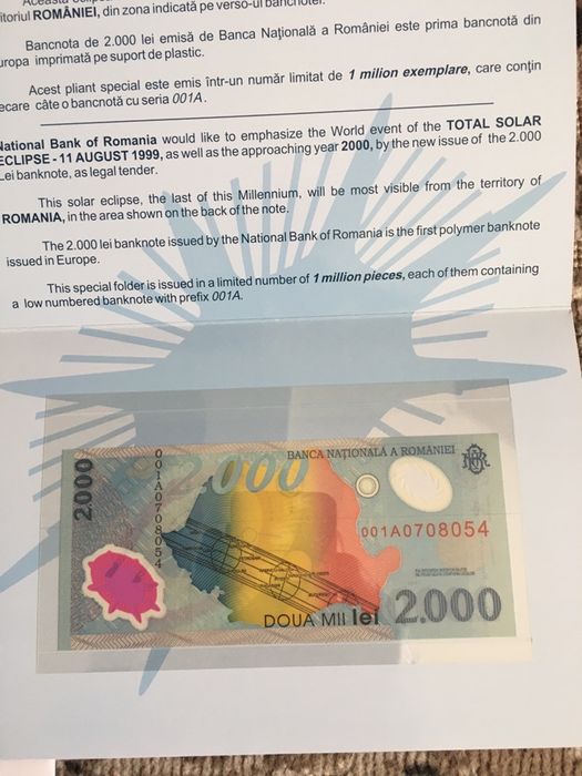 Bancnota 2000 lei eclipsa !