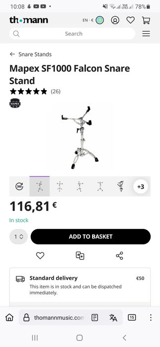 Mapex SF1000 Falcon snare stand