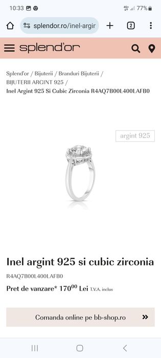 Inel argint 925 si cubic zirconia