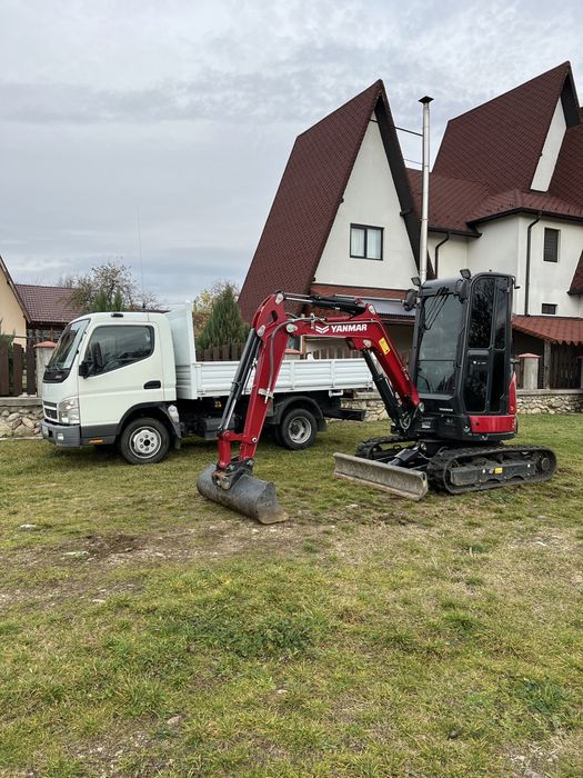 Miniexcavator de închiriat si basculabila cu macara