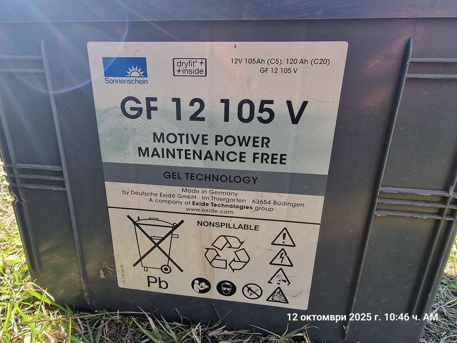 Акумулатор Sonnenschein GF 12 105 V - втора употреба