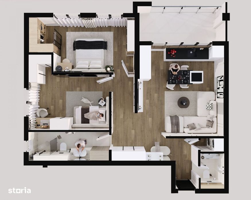 Apartament cu 3 camere 2 bai si terasa de vanzare in Sibiu