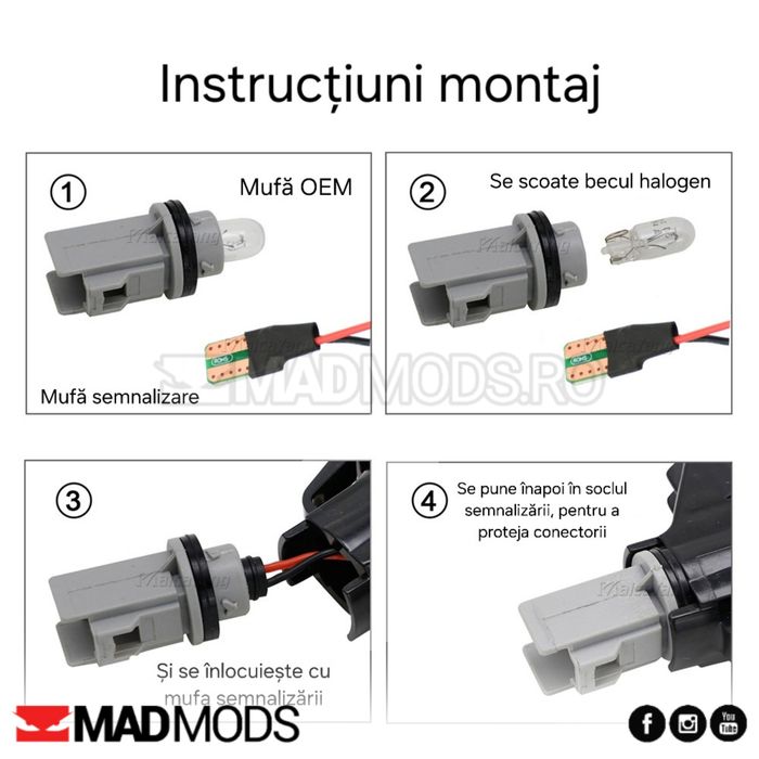 Semnalizari aripa LED dinamice BMW E46 E60 E82 E87 E88 E90 E91 E92 E93