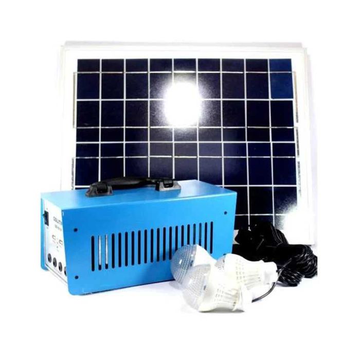 Kit Solar Camping Gd 8018 220v cu 3 Becuri Incarcare cu Panou Solar