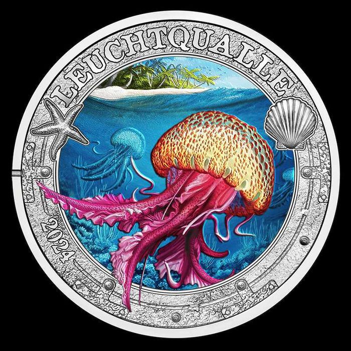 3€ Австрия 2024 г. СВЕТЕЩА МЕДУЗА