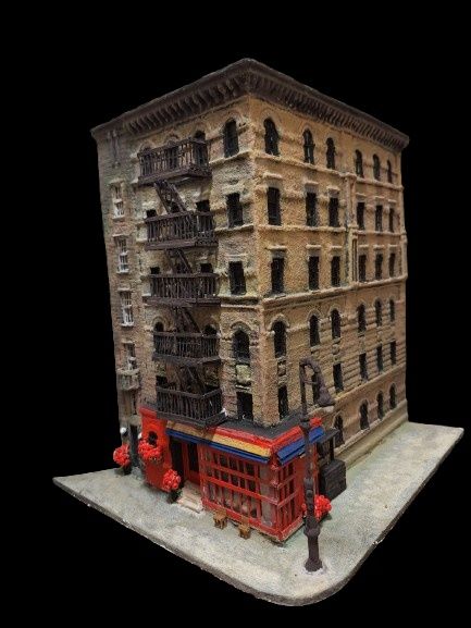 Арт интерпретация на емблематичната ъглова фасада от сериала приятели