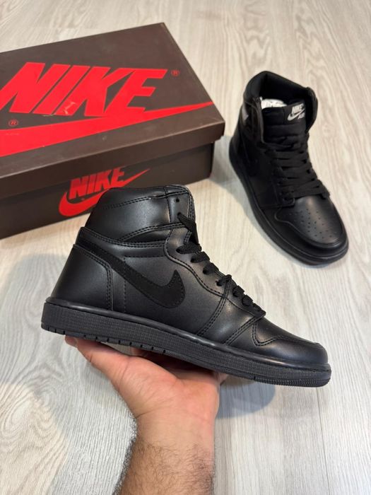 Adidasi AIR Jordan 1 TRIPLE BLACK High | Adidasi Noi Unisex |Model Nou