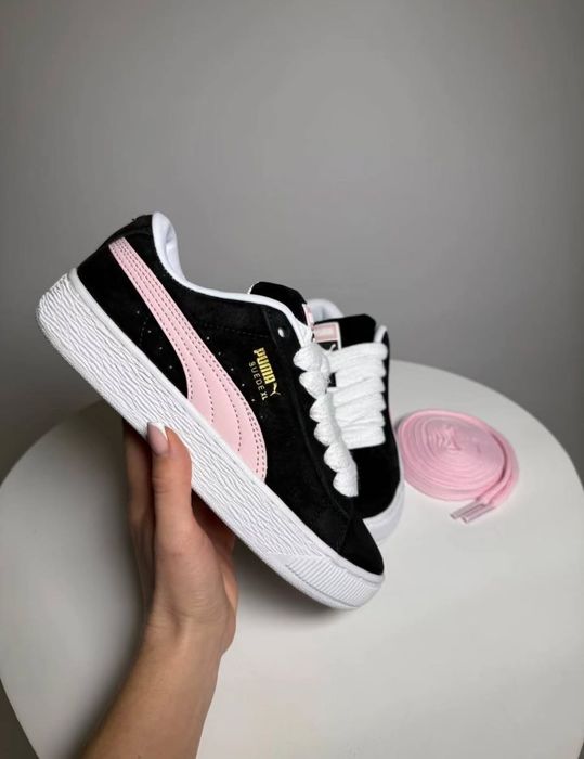 Кеды puma suede xl black pink
