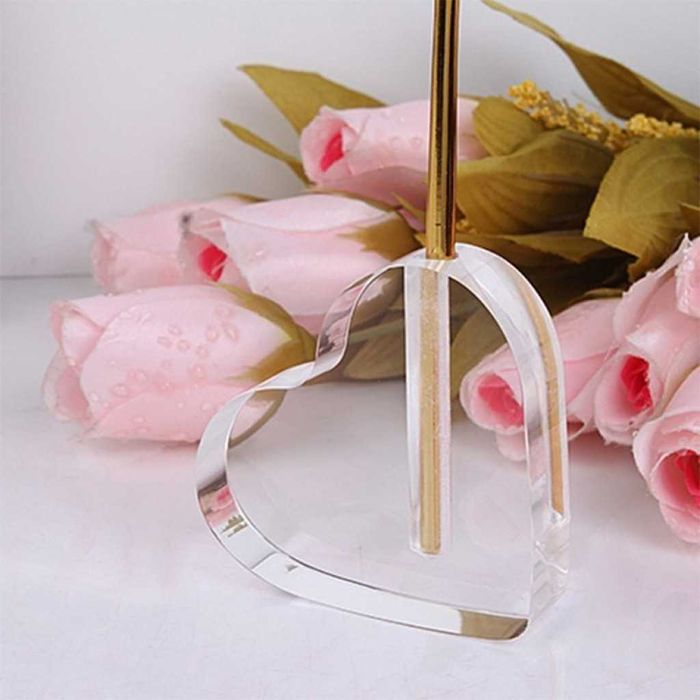 Вечна Роза Със Златно Покритие + Стойка сърце, 24K GOLDEN ROSE