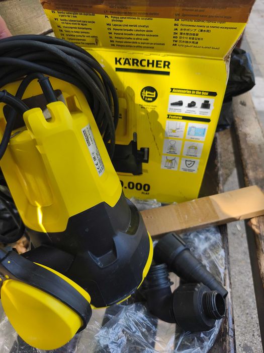 Нова Потопяема дренажна помпа за отводняване на мазета, басейни и др. Karcher SP 9.000 Flat (280W / 9000 l/h)