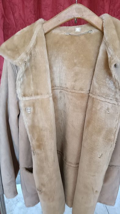 Haina de piele cu blană