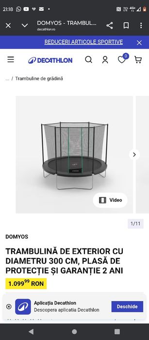 Trambulina copii 305 cm diametrul