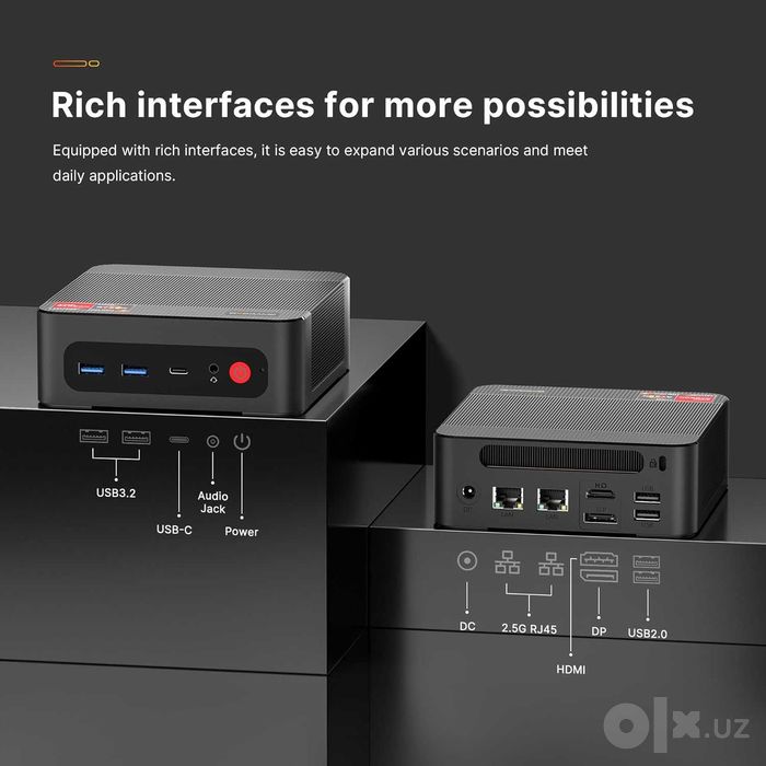 Mini PC Мини Пк Bosgame Effizen P4 Ryzen 7 5700U 32Gb DDR4 1Tb M2 SSD