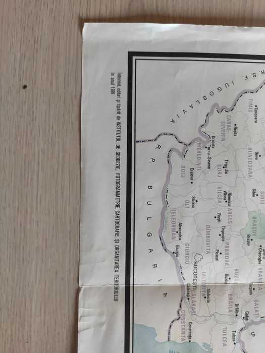 Harta veche judetul Brașov comunista 1981