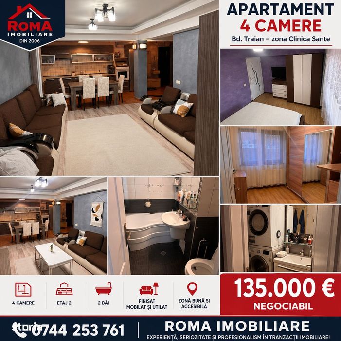 Bd. Traian / Clinica Sante apartament 4 camere etajul II — fotografia 1
