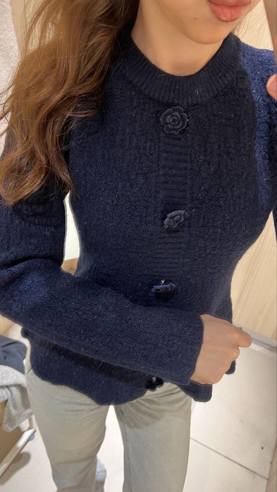 кофточка/свитер/кардиган тёмно синий