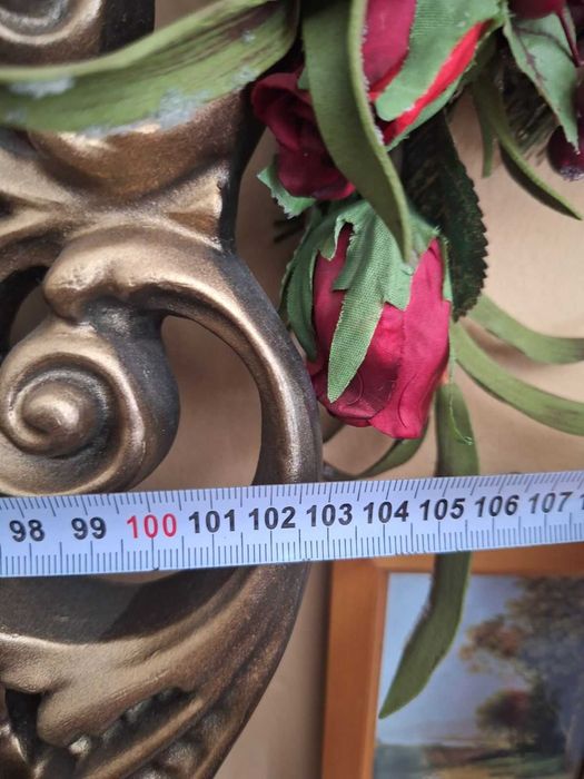 Великолепно голямо стенно огледало с пищна дървена рамка – 144 см х 160 см