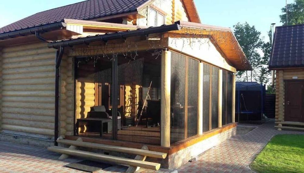 Двери плиссе беседки