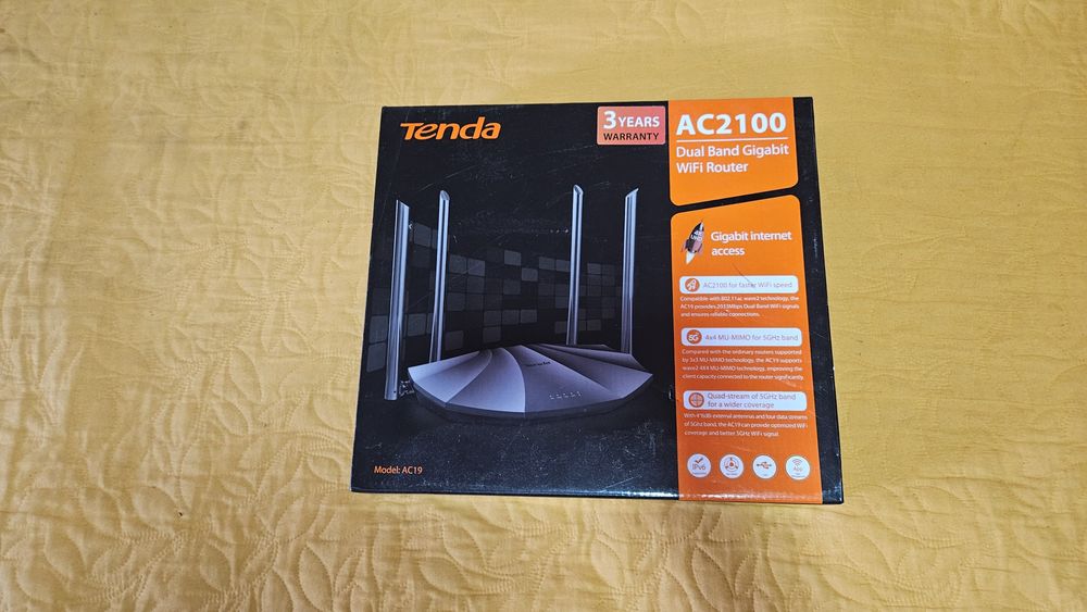 Рутер wireless Tenda AC19, AC2100, Gigabit,USB, dual-band, 4 antene