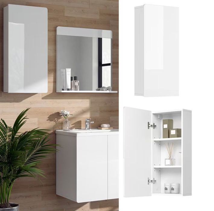 Стенен бял шкаф 4724