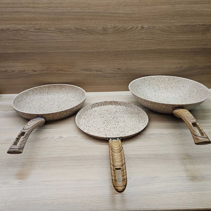 Комплект тенджери и тигани от био гранит 6бр.