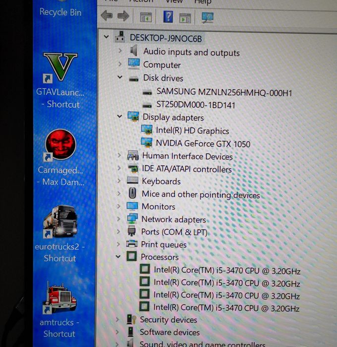 Pc /Unitate Gaming i5-3470 16 gb. 256 SSD. GTX 1050