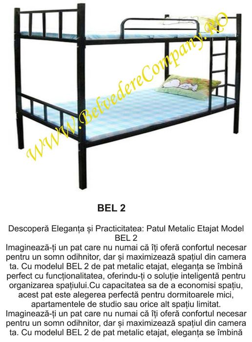 Pat metalic suprapus Model BEL 2- Super oferta- livrare din stoc!