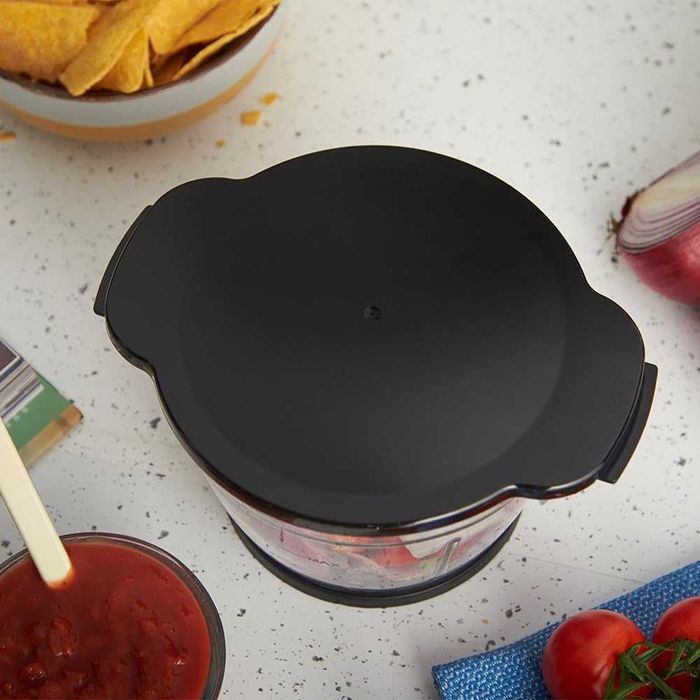 Russell Hobbs Електрически мини чопър [стъклен съд с капак] Desire Red (500 мл, нож от неръждаема стомана с 2 остриета, миксер