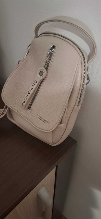 Ghiozdan dama bej Silvia Rosa