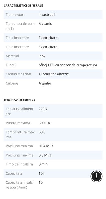 Robinet electric cu incalzire