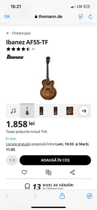 Vand chitara Ibanez + stativ chitara NOUA