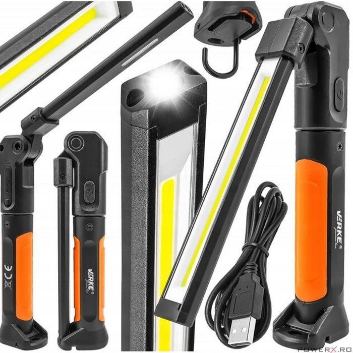 Lanterna profesionala, de inspectie cu led, 700 LM 2000 mAh, Verke