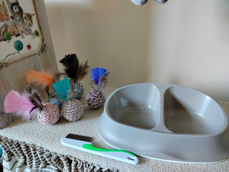 Котешка катерушка с къща, ПДЧ, ръчна декорация, УНИКАТ