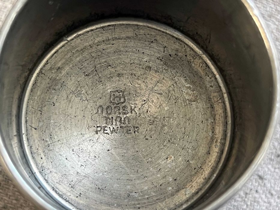 Set vintage Norvegian din cositor HOVIK – Norsk Tinn Pewter – 3 piese
