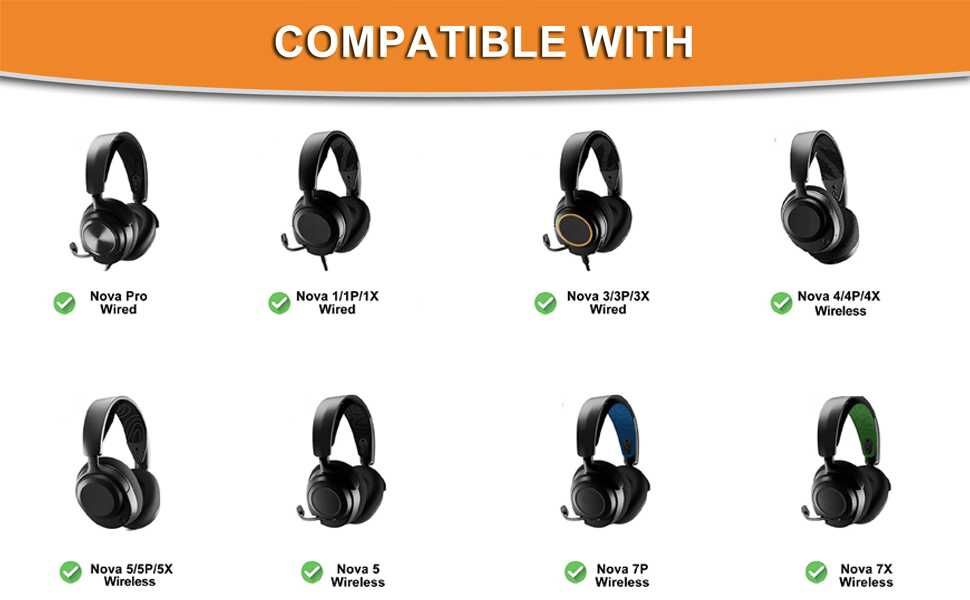 Set 2 bureti pentru casti SteelSeries Arctis Nova Pro Wired/cu fir, Nova 7X/7P/7/5X/5P/5/4X/4P/4 Wireless, Nova 3X/3P/3/1X/1P/1 Wired/cu fir - Plasa