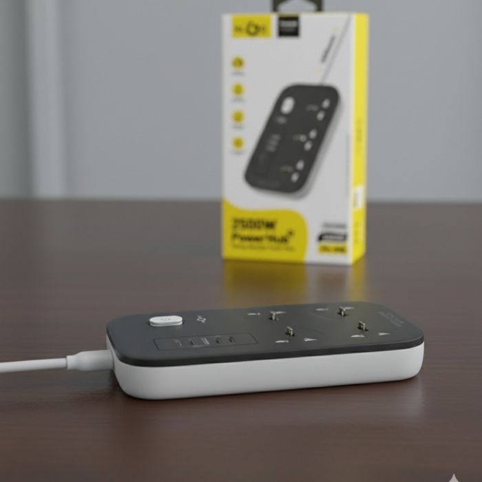 Разклонител KL GO PS-300 2500W с USB зареждане и защита за безопасност