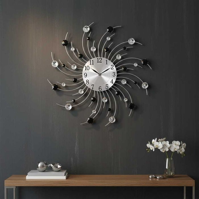 Стенен часовник с кварцов механизъм, модерен дизайн, 50 см