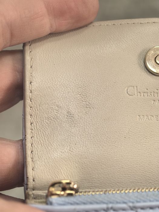 Дамско портмоне Dior Glycine Compact Wallet Blue Cannage Lambskin