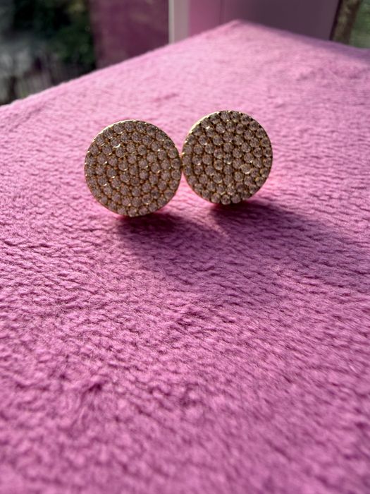 Cercei aur 14k 585 rotunzi pave zirconiu