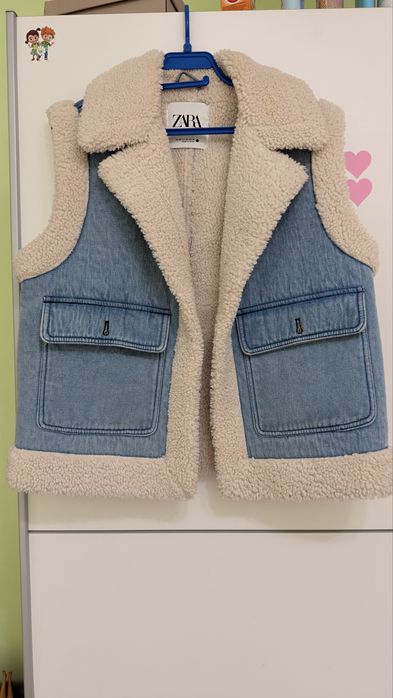 Дънков елек с каракул Zara